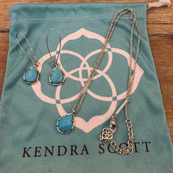 Kendra Scott Kiri Teardrop Necklace + Kendra Scott Aqua Dee Teardrop Earrings - Picture 2 of 2